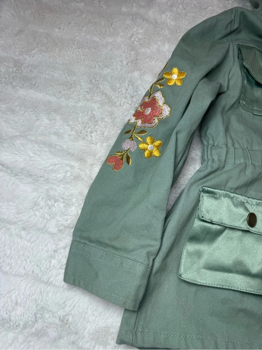 Little Lass Girls Outfit Floral Embroidery